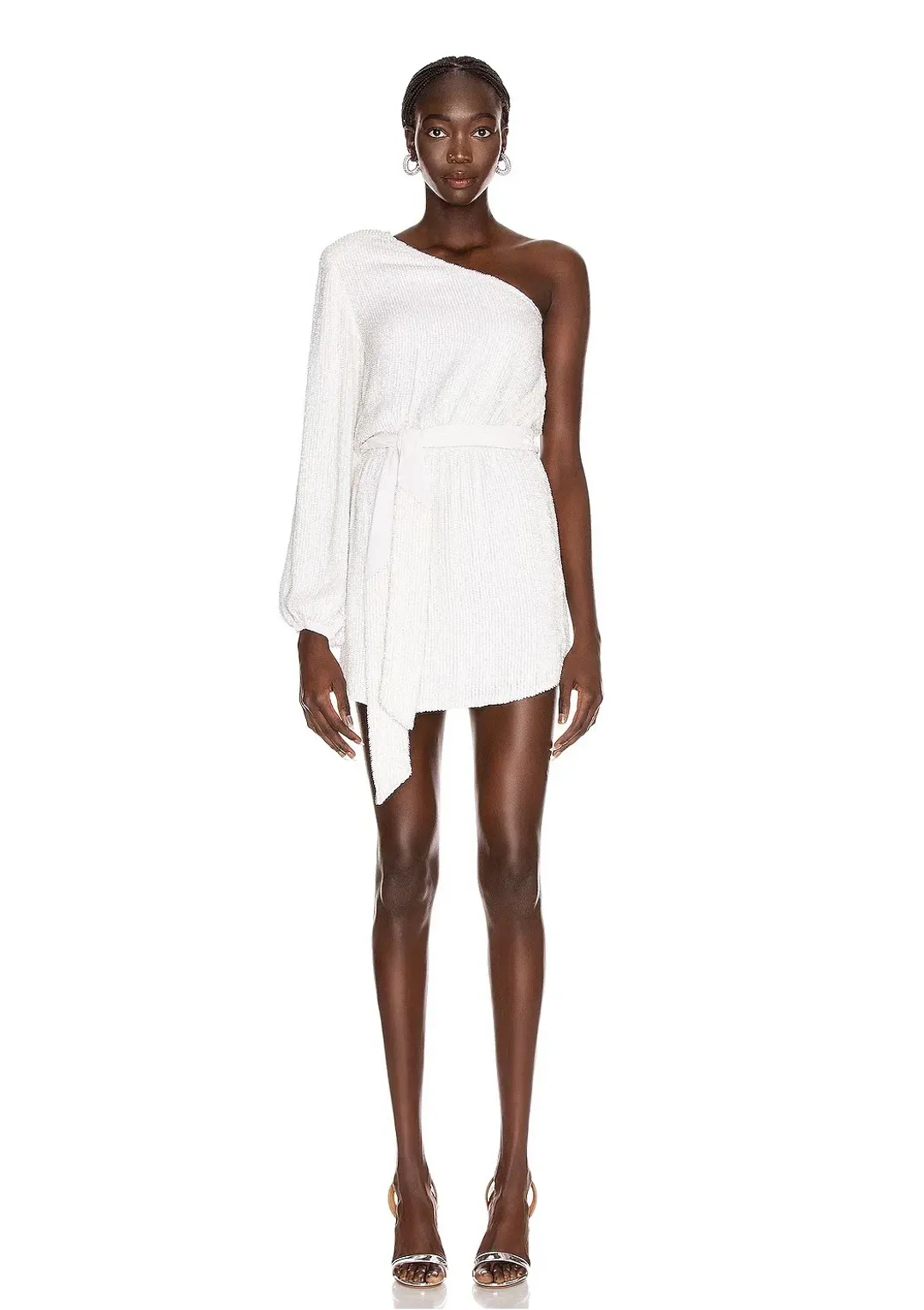 Retrofete Bridget One Shoulder Dress White Size 10 for rent on The Volte - main image