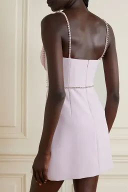 Self Portrait Crystal Embellished Mini Dress Pink Size 12 for rent on The Volte - image 2