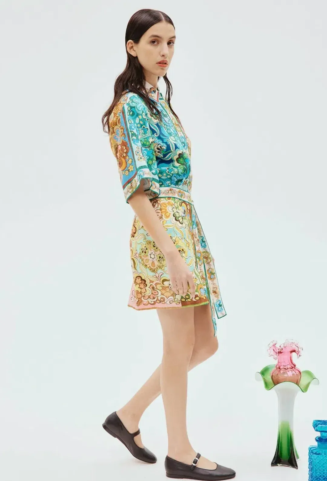 Alemais Dreamer Shirt Dress Multi Floral Size 6 for rent on The Volte - main image