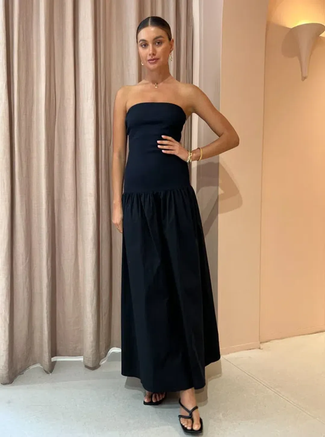 Anna Quan Amyra Strapless Dress Black Noir 8 for rent on The Volte - main image