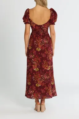Peony Tie Front Purple Midi Dress Floral Size 8 for rent on The Volte - image 3