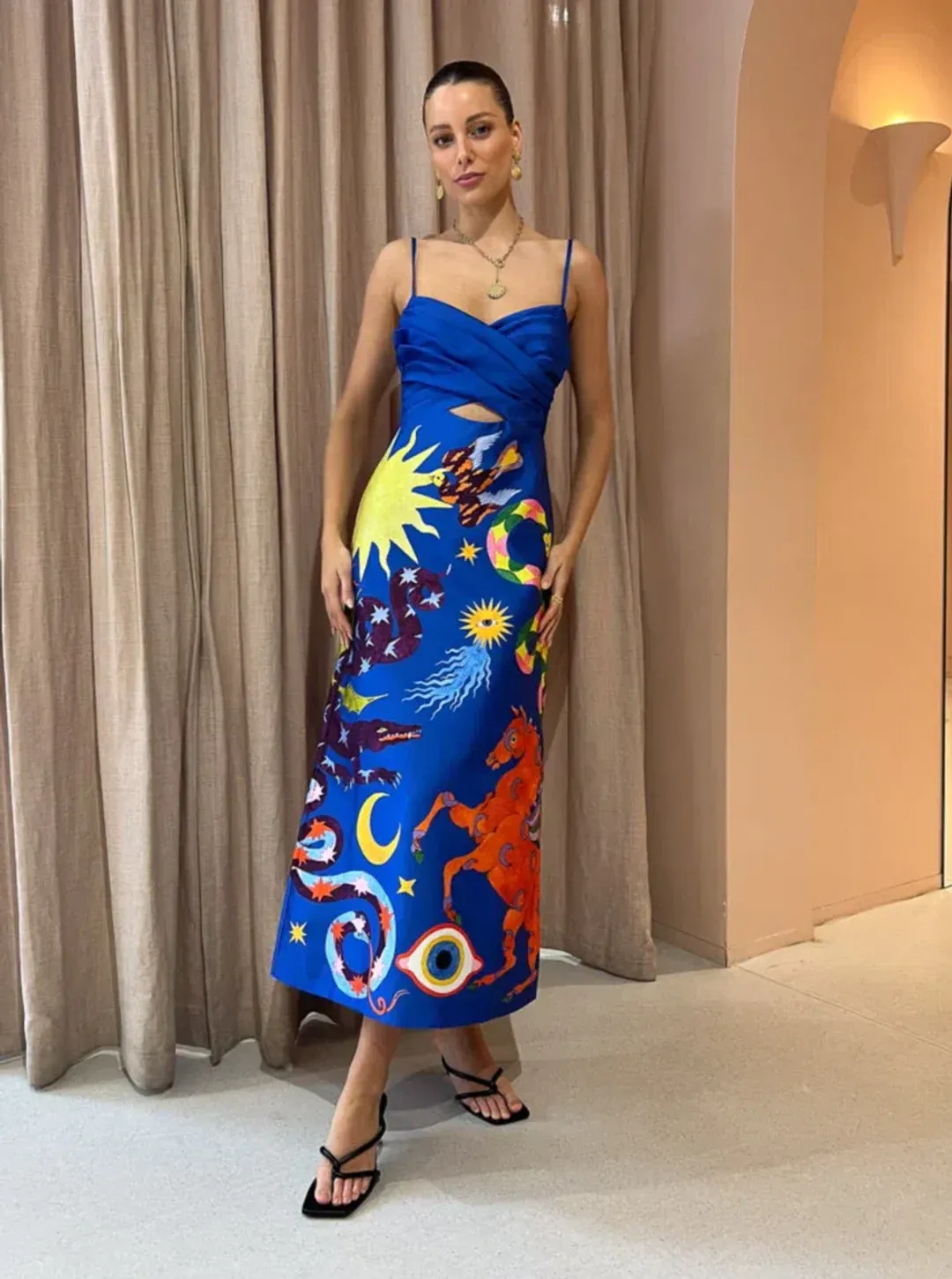 Alemais Guardian Dress Blue Print Size AU 14 for rent on The Volte - main image