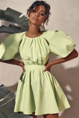 Mossman The Seahaze Mini Dress Green Size 6 for rent on The Volte - image 1