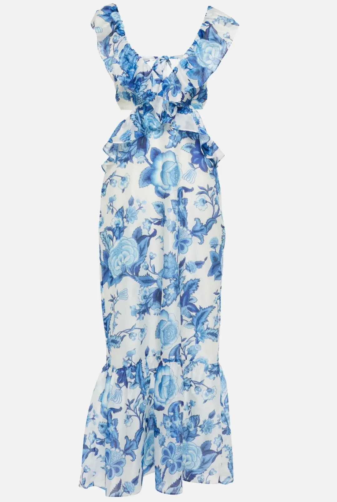 Sir The Label Amaris Frill Midi Dress Blue Size AU 10 for rent on The Volte - main image