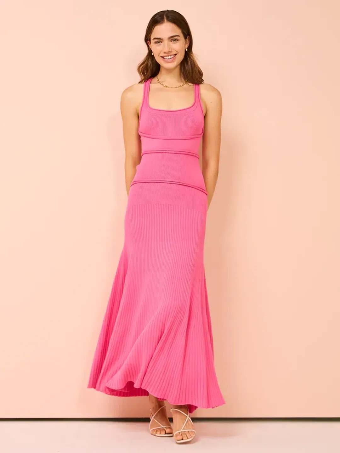 Alcer Greenwood Midi Dress Pink Size AU 10  for rent on The Volte - main image