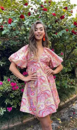 Shieke Holly Paisley Dress Pink Size AU 10 for rent on The Volte - image 2