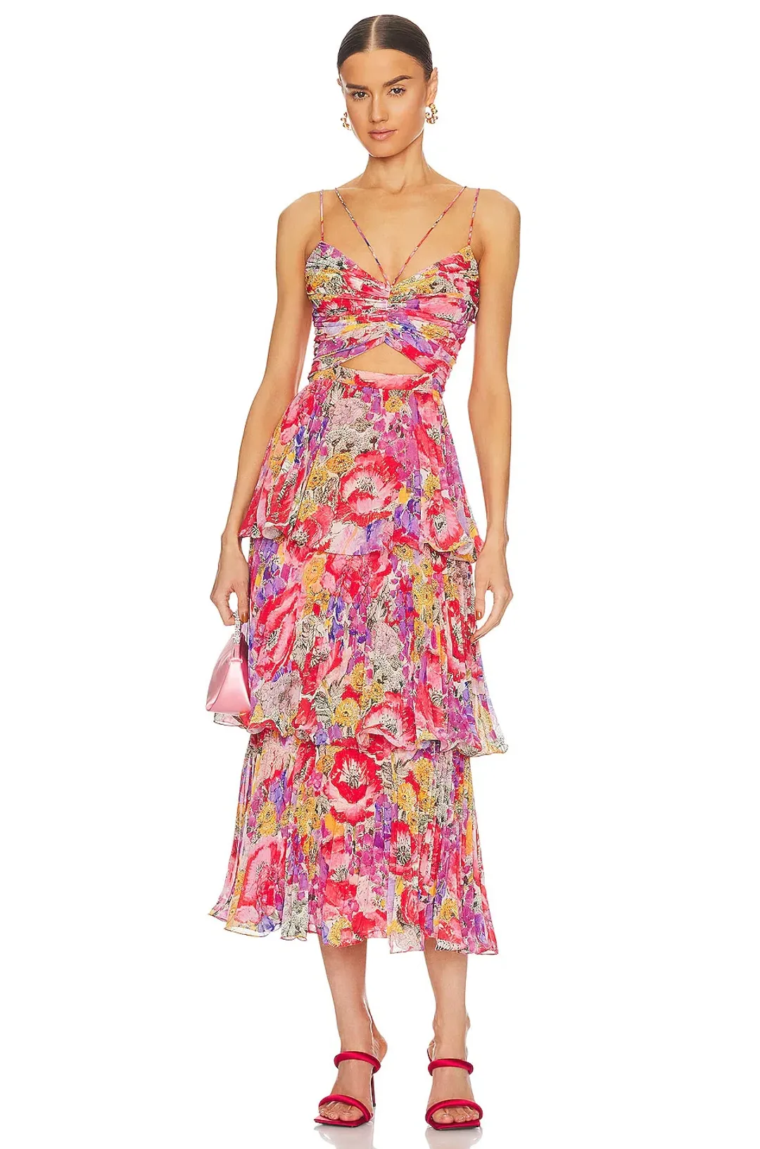 Amur Luke Pleated Tier Dress Floral Size AU 8 for rent on The Volte - main image