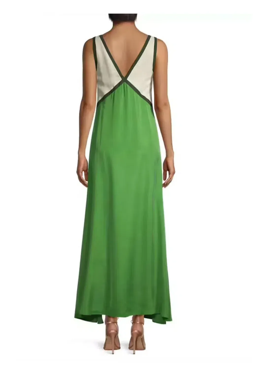 Sancia Naomi Colorblocked Maxi Dress Green Size AU 8 for rent on The Volte - main image