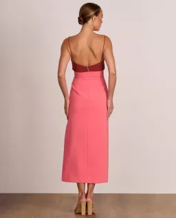 Pasduchas Ace Contrast Midi Dress Pink Red Size 8 for rent on The Volte - image 6