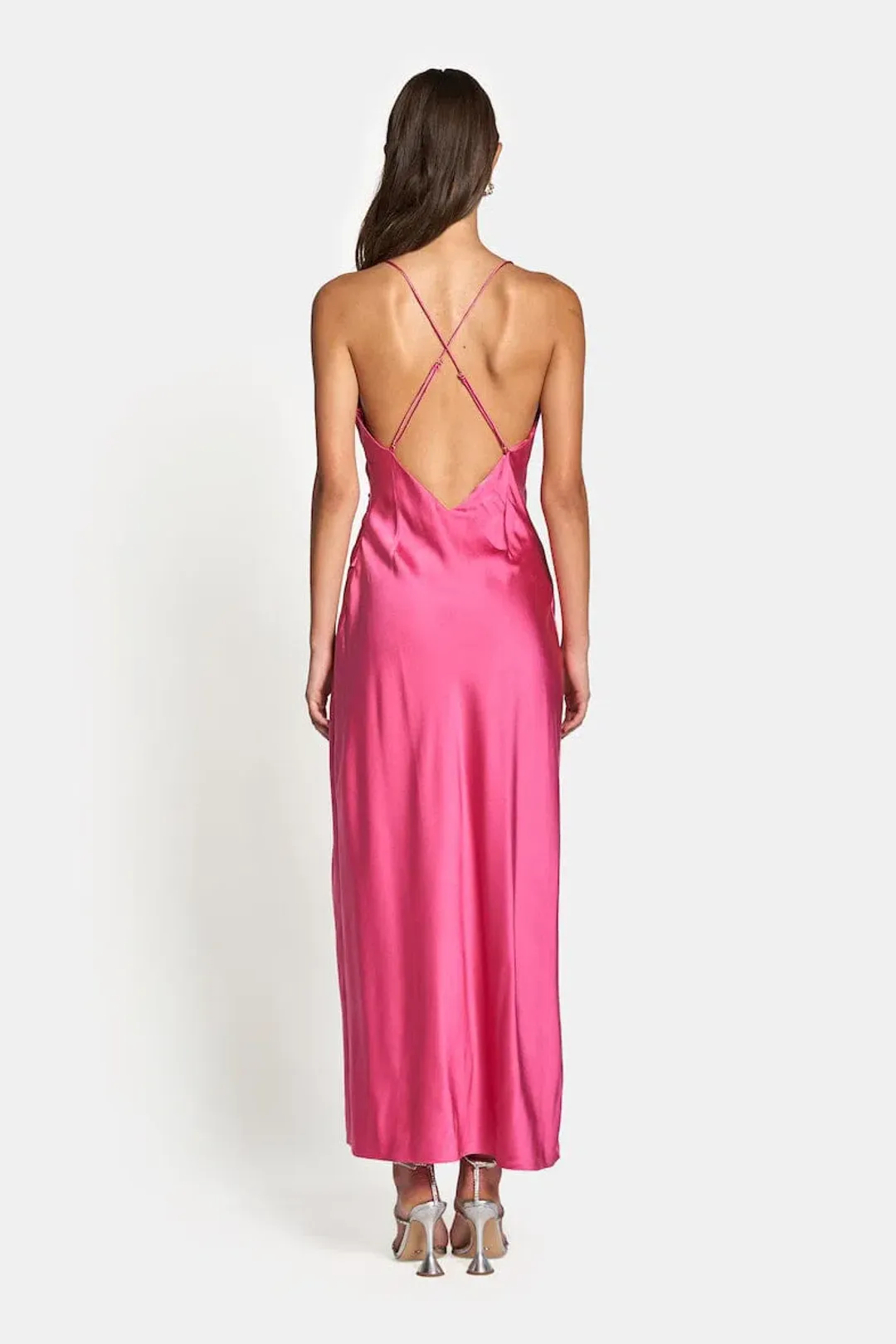 Sofia the Label Elle Silk Midi Dress Pink Size 8 for rent on The Volte - main image
