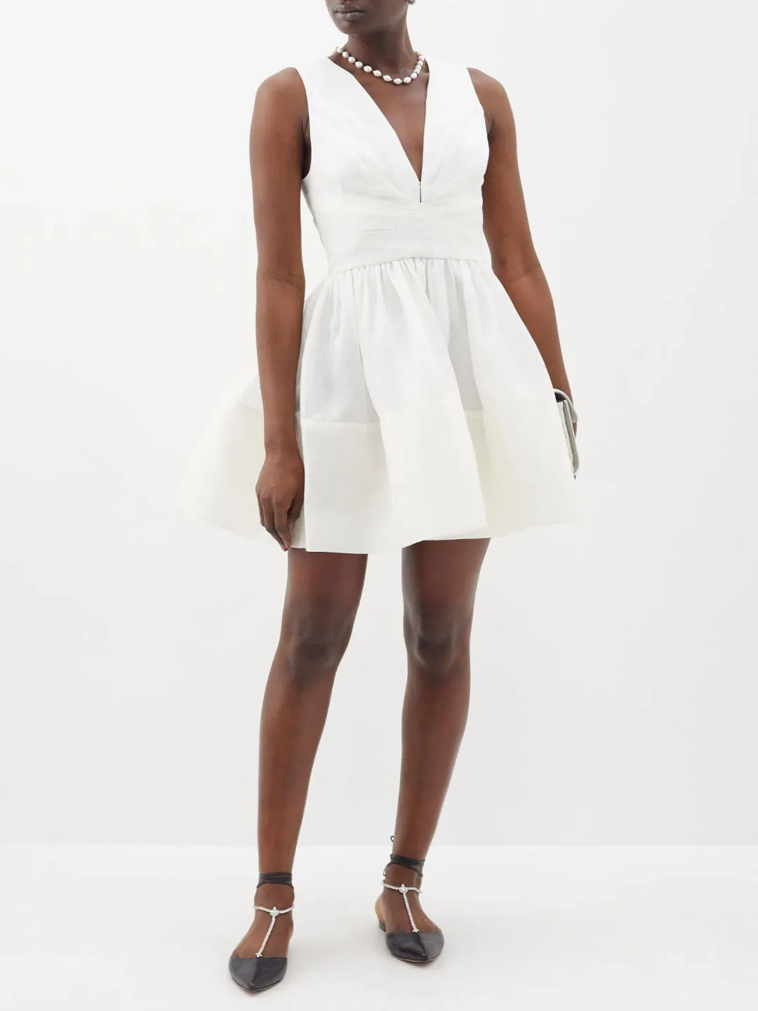 Zimmermann Tama Mini Dress White Size 4/ AU 16  for rent on The Volte - main image
