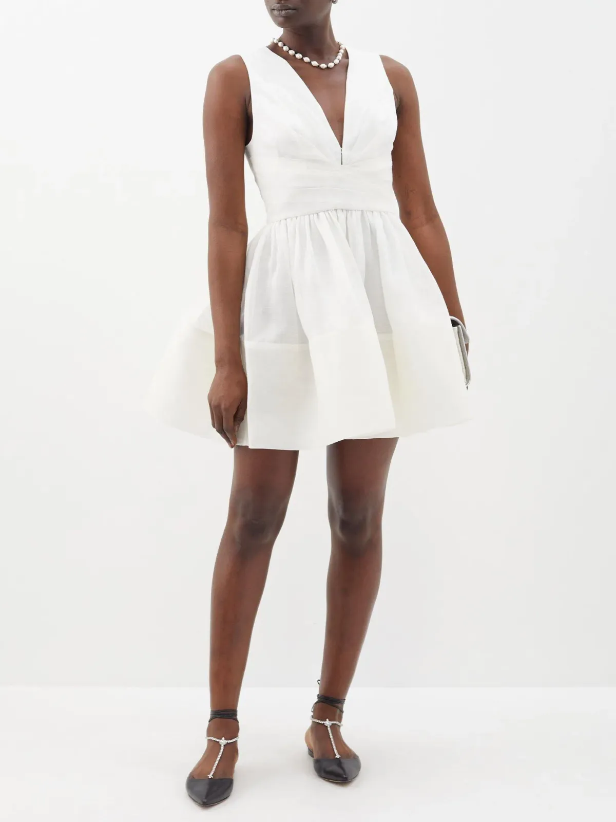 Zimmermann Tama Mini Dress White Size 4/ AU 16  for rent on The Volte - main image