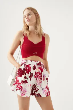 Aje Margot Bubble Frill Top and Unlace Short Set Floral Size 10-12 for rent on The Volte - image 2