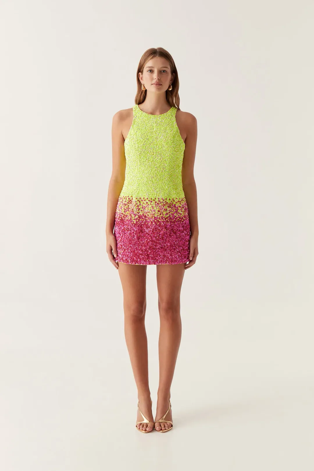 Aje Calypso Ombré Mini Dress Green Multi Size 8  for rent on The Volte - main image