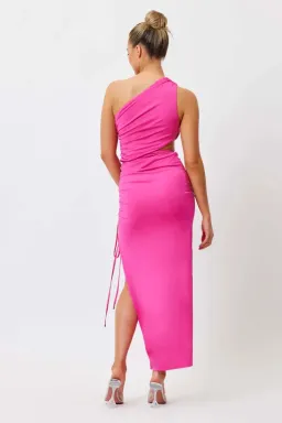 Bianca & Bridgett Gabrielle Midi Dress Pink Size 8 for rent on The Volte - image 3