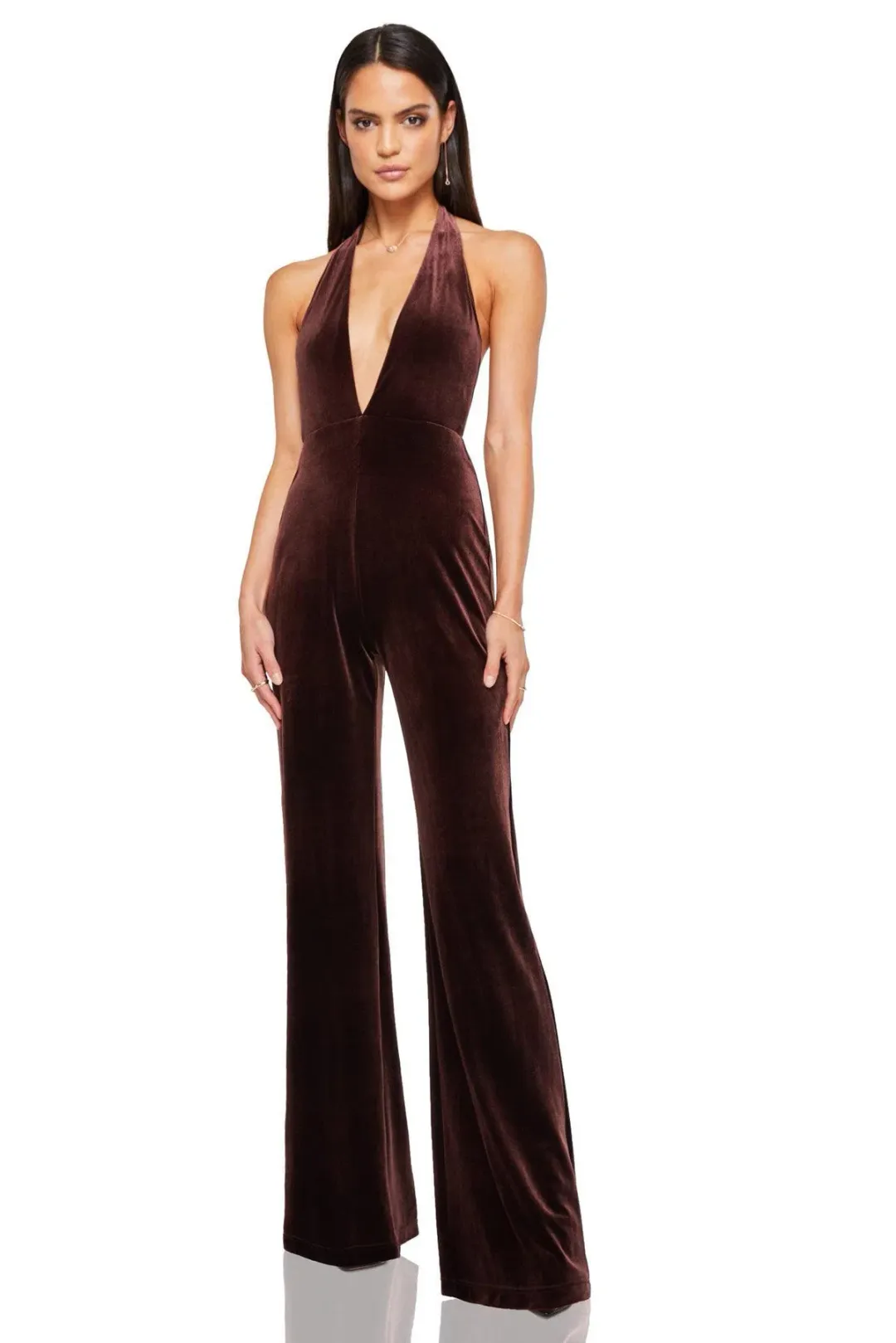 Nookie Majesty Jumpsuit in Chocolate Brown Size S / AU 8 for rent on The Volte - main image
