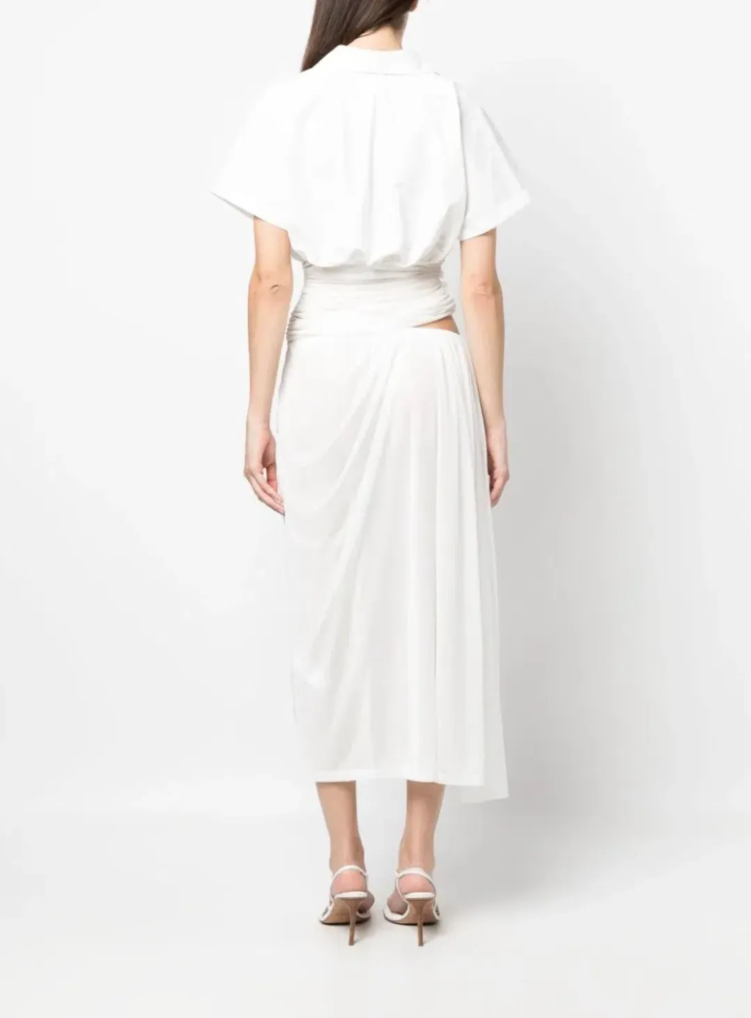 Christopher Esber Comosum Clash Shirt Midi Dress White Size 6 for rent on The Volte - main image