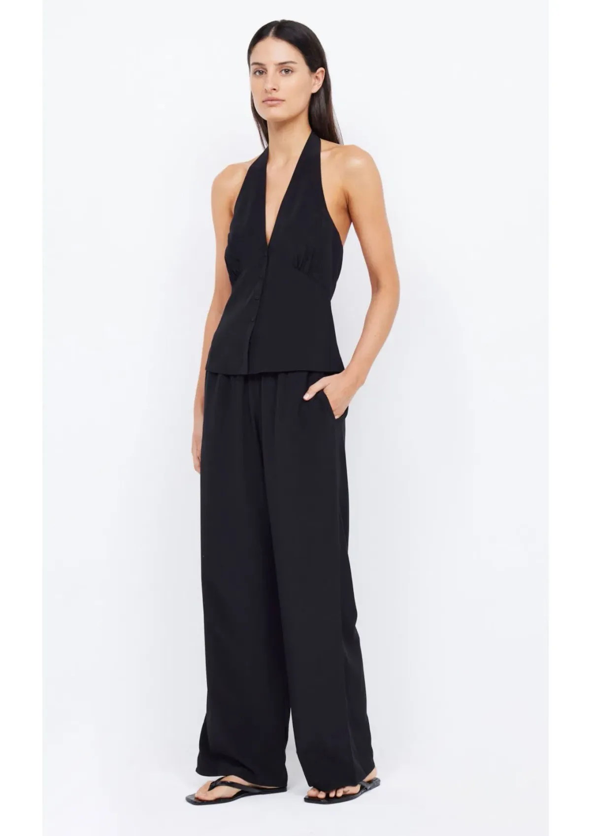Bec & Bridge Archer Halter Top and Pant Set in Black Size 8 for rent on The Volte - main image