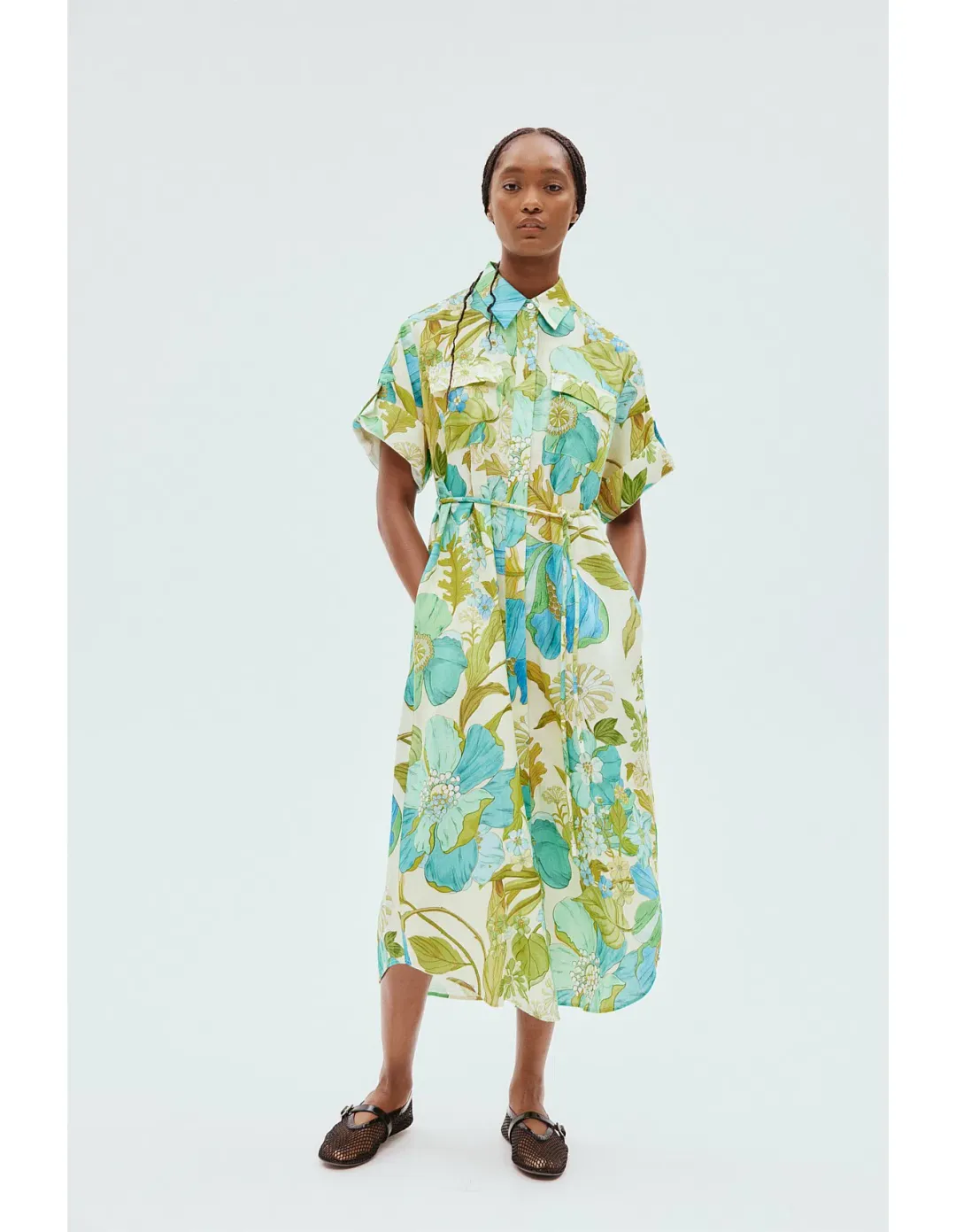 Alemais Janis Shirt Midi Dress Floral AU12 for rent on The Volte - main image