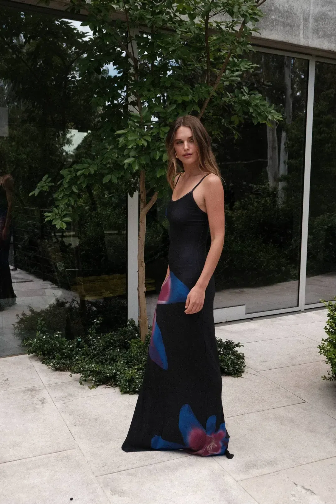 WITH HARPER LU SLIP DRESS | MIDNIGHT LILY FLORAL for rent on The Volte - main image
