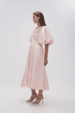 Aje Jessica Frill Midi Dress soft pink size 6 for rent on The Volte - image 1