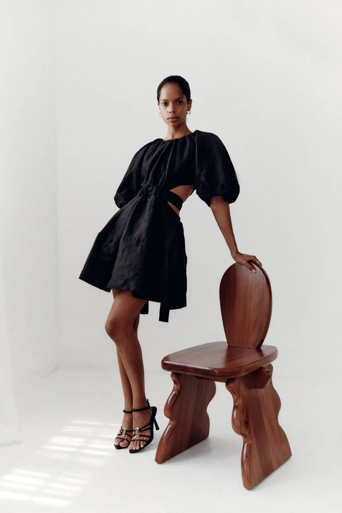 Aje Mimosa Cut Out Mini Dress Black Size 12 for rent on The Volte - main image