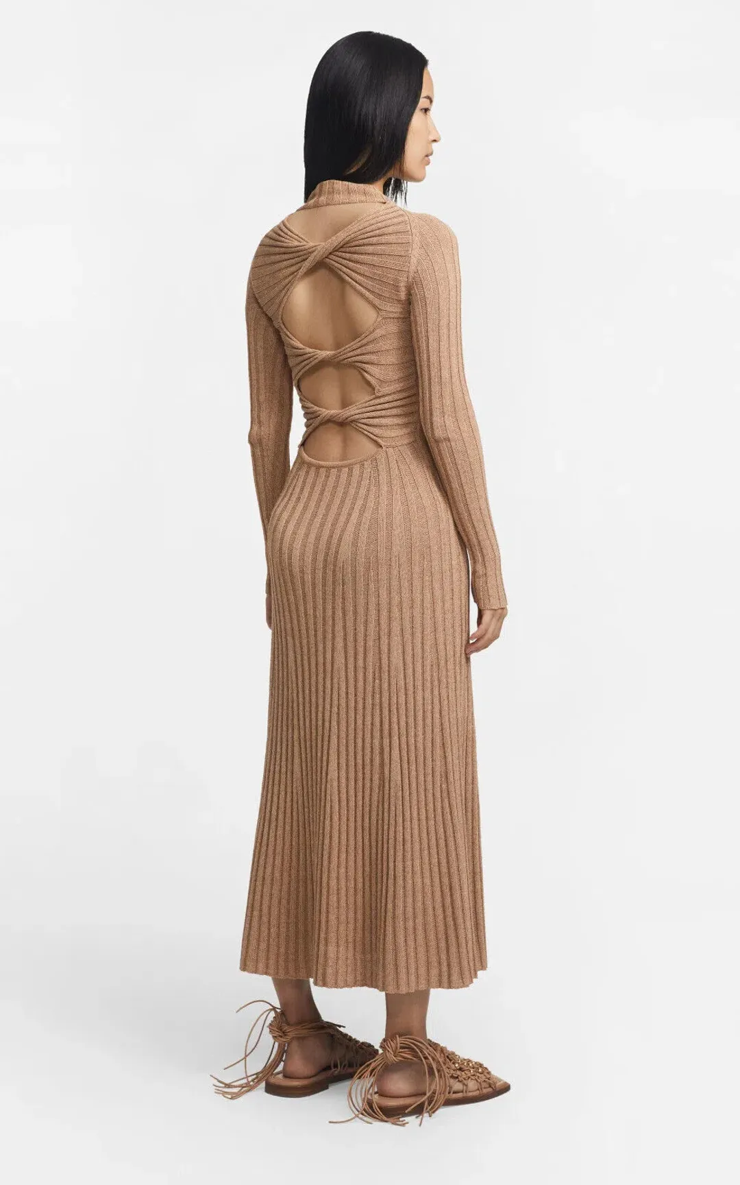 Dion Lee Knit Midi Dress Beige Size M / AU 10 for rent on The Volte - main image