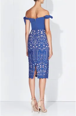Love Honor Audra Lace Midi Dress Blue Size 10 for rent on The Volte - image 2