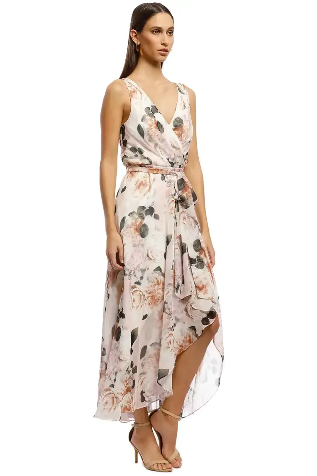 Montique Rosie Print Chiffon Dress Floral Size 16 for rent on The Volte - main image