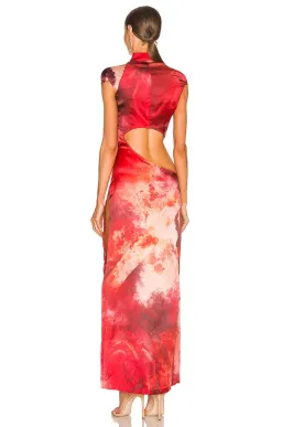 Kim Shui Cut Out Qi Pao Gown Red Rose Size 8 for rent on The Volte - image 2