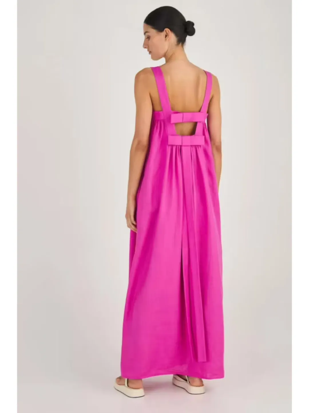 Oroton Bow Detail Sundress Fuchsia Pink Size AU 6  for rent on The Volte - main image