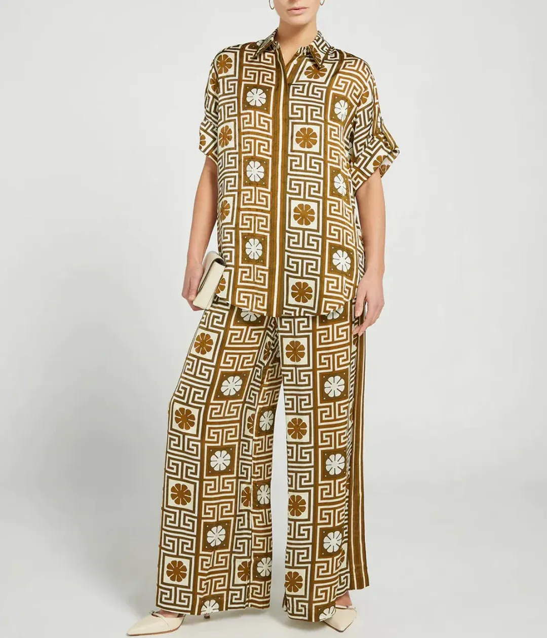 Alemais Dimi Jacquard Shirt & Pant Set Print Size 8 for rent on The Volte - main image