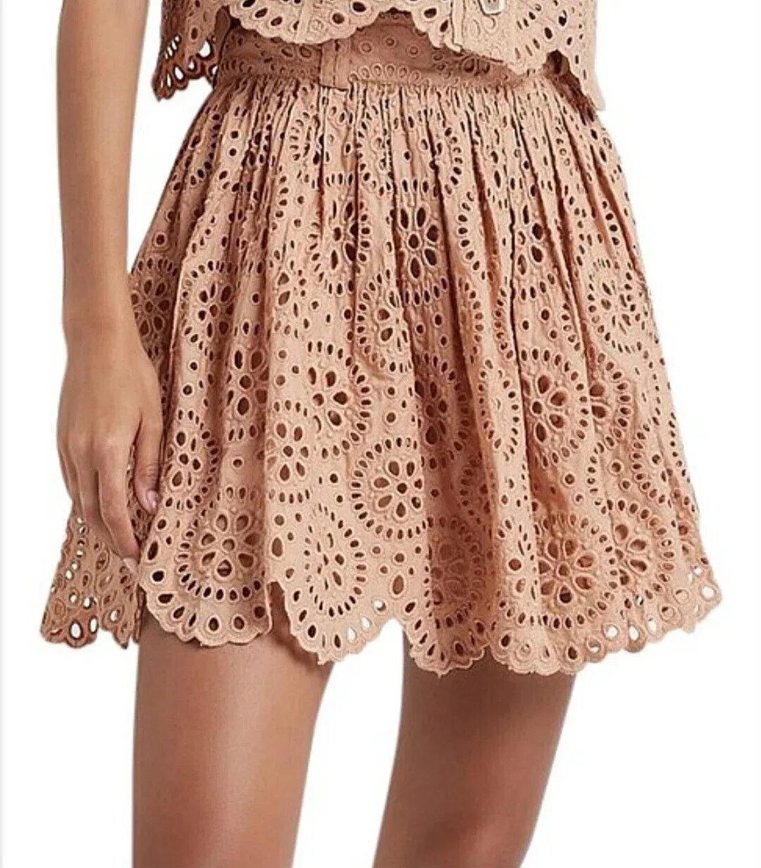Aje Salita Broderie Skirt in Bleachcoast Beige Size 8 for rent on The Volte - main image