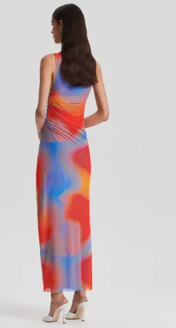 Scanlan Theodore Italian Watercolour Print Dress Blue/Red Size 8  for rent on The Volte - image 2
