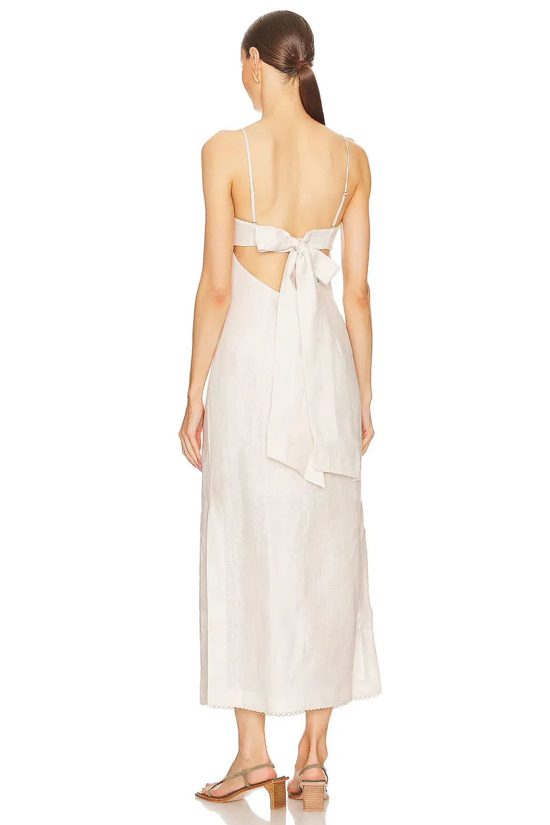 Zimmermann Lexi Column Dress in Ivory Palm Size 0 / AU 8 for rent on The Volte - main image