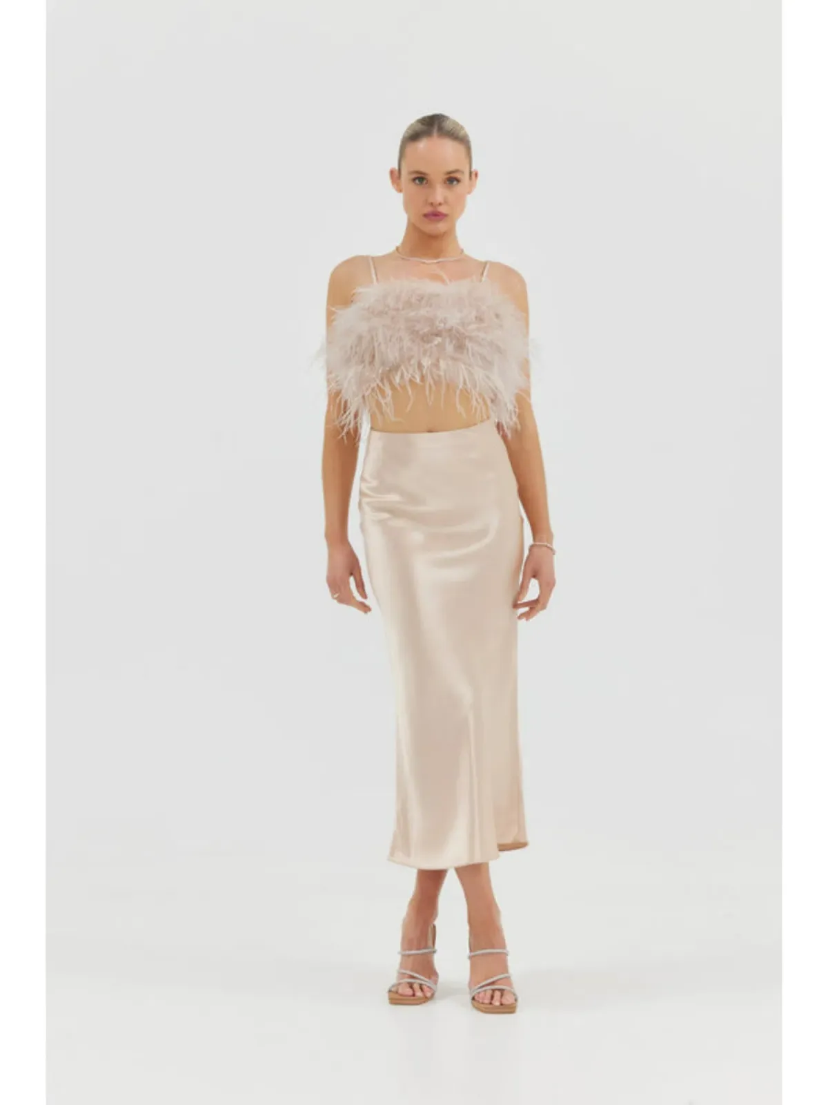Bubish Iris Top & Harlow Skirt Champagne Size S / AU  8 for rent on The Volte - main image