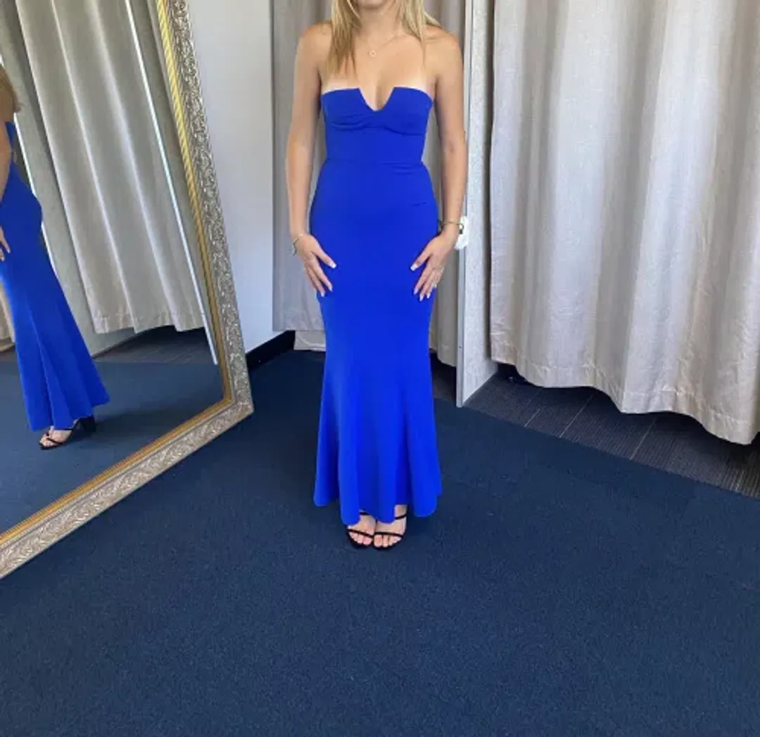 Sheike Eternity Strapless Gown Cobalt Size AU 8  for rent on The Volte - main image