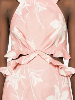 Zimmermann Acadian Tie Back Mini Dress Pink Ivory Floral Size 2 / AU 12 for rent on The Volte - image 2
