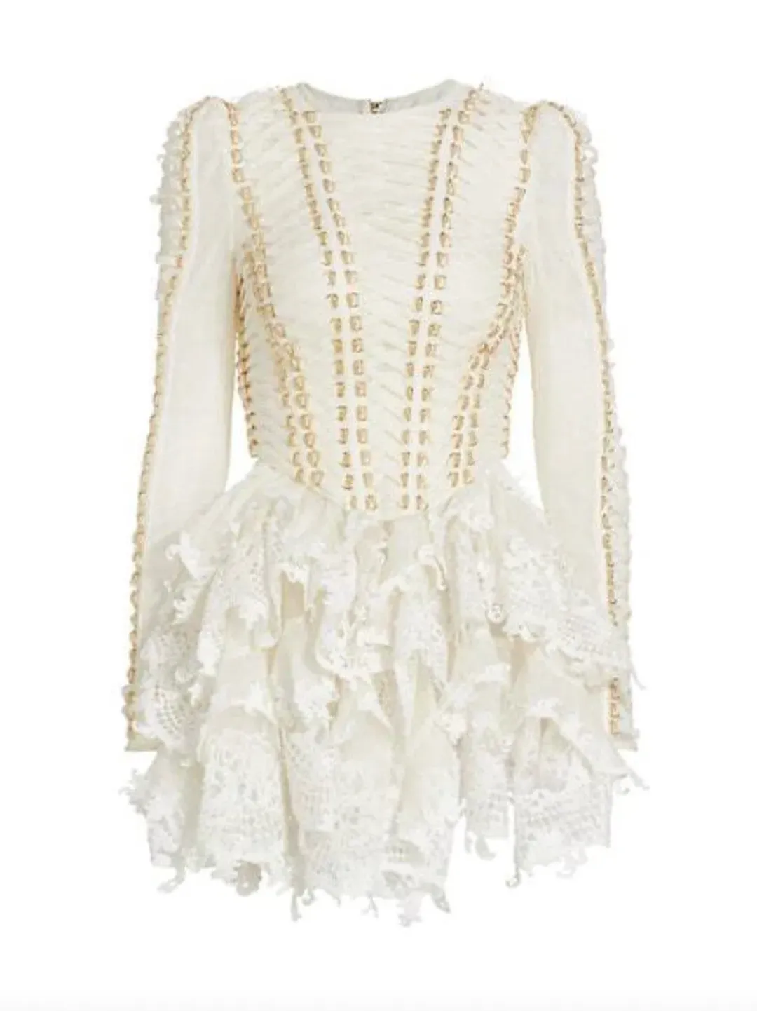 Zimmermann Coaster Corset Laced Dress Ivory Size 0 / AU 8  for rent on The Volte - main image