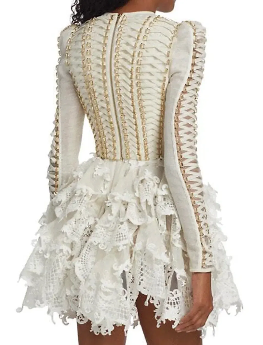 Zimmermann Coaster Corset Laced Dress Ivory Size 0 / AU 8  for rent on The Volte - main image