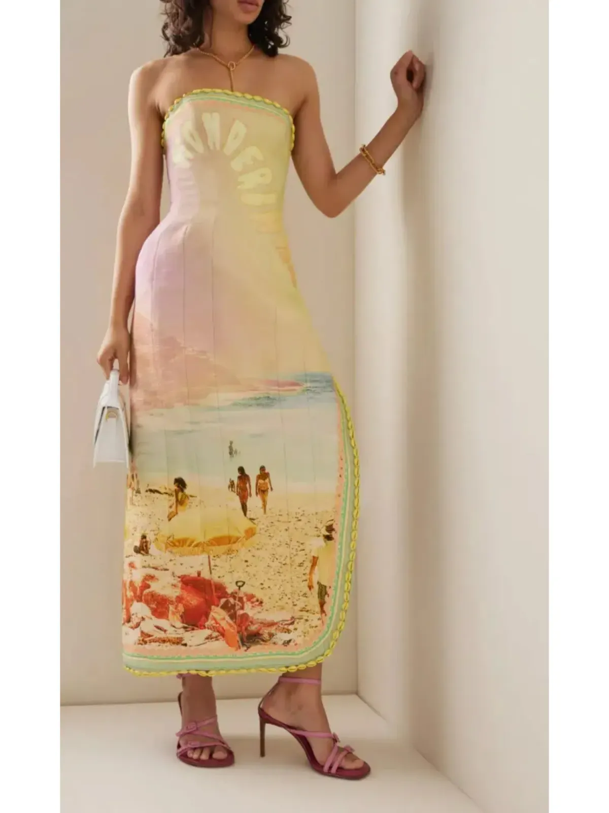 Zimmermann Coaster Structured Midi Dress Poster Print Size 0 / AU 8  for rent on The Volte - main image