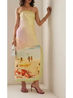 Zimmermann Coaster Structured Midi Dress Poster Print Size 0 / AU 8  for rent on The Volte - image 1