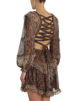 Zimmermann Tali Batik Cut Out Dress Spliced Size 2 / AU 12 for rent on The Volte - image 4