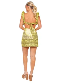 Zimmermann Matchmaker Frilled Mini Dress Yellow Bandana Size 0P / AU 6 for rent on The Volte - image 5