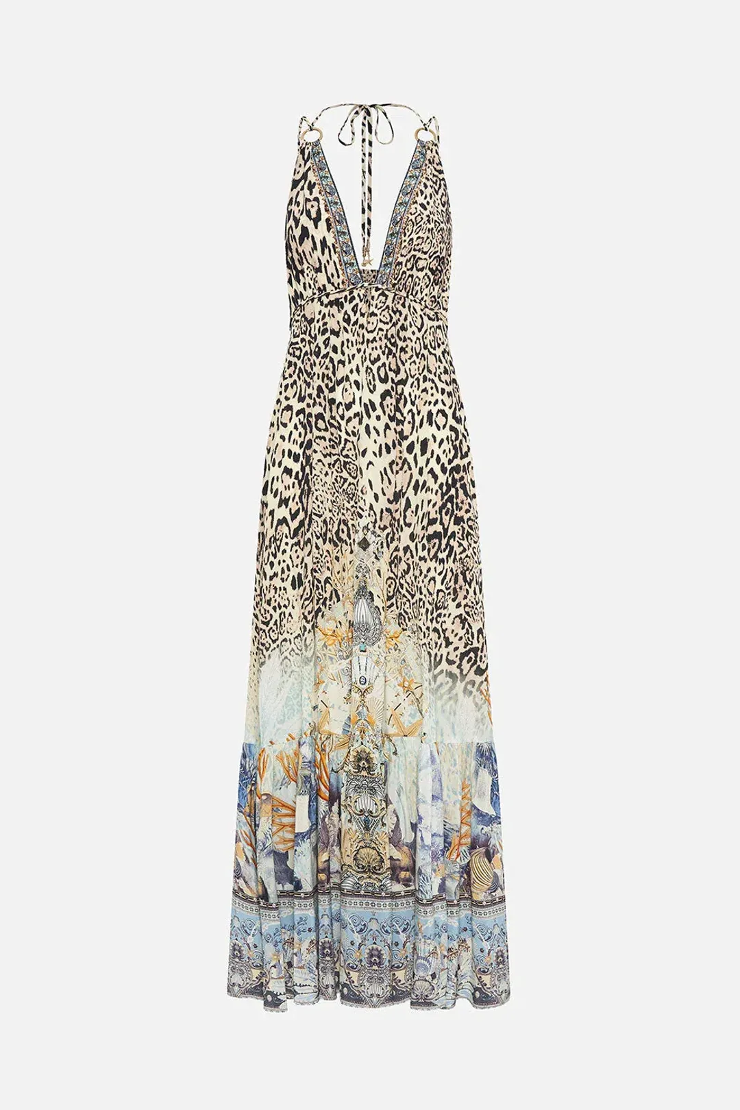 Camilla Seahorse Sonnet Tiered Dress Leopard Print Size XXL / AU 18 for rent on The Volte - main image
