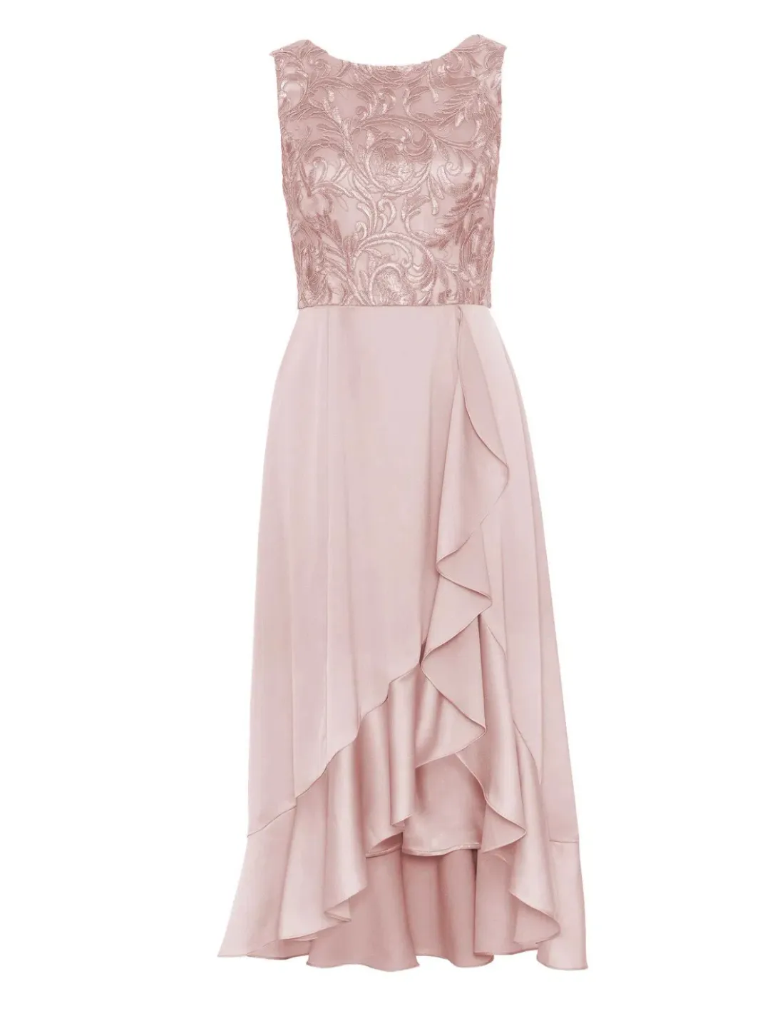 Review Thinking of You Midi Dress in Blush Size 8 for rent on The Volte - main image