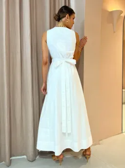 Sir The Label Dion Gathered Dress Ivory Blanc Size 1 / 8 AU  for rent on The Volte - image 3