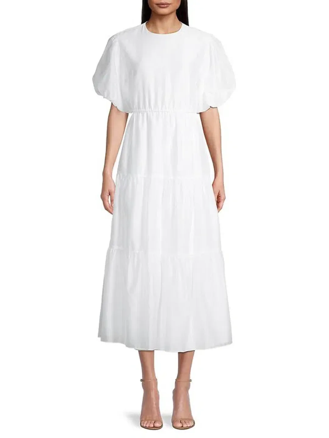 Sir the Label Franc Open Back Midi Dress Chalk White Size 1 / 8 AU for rent on The Volte - main image