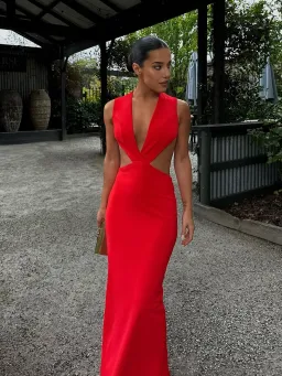 Effie Kats Valencia Gown Cherry Red Size S / AU 8 for rent on The Volte - image 2