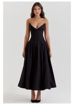 House Of CB Lady Strapless Midi Dress Black Size S / AU 8 for rent on The Volte - image 1